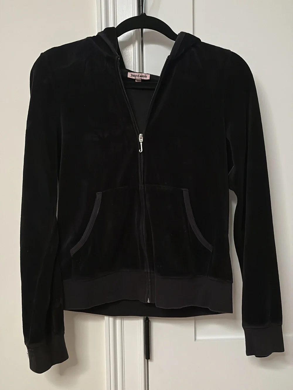 Juicy Couture Black Velour Zip Hoodie Jacket